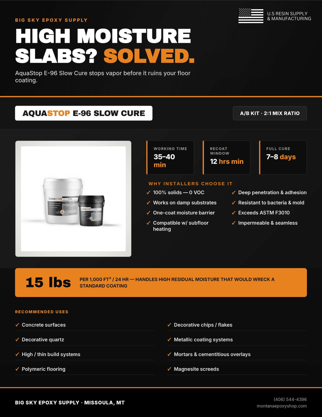 AquaStop E-96 Slow Cure: Solving High-Moisture Concrete Before It Becomes a Problem