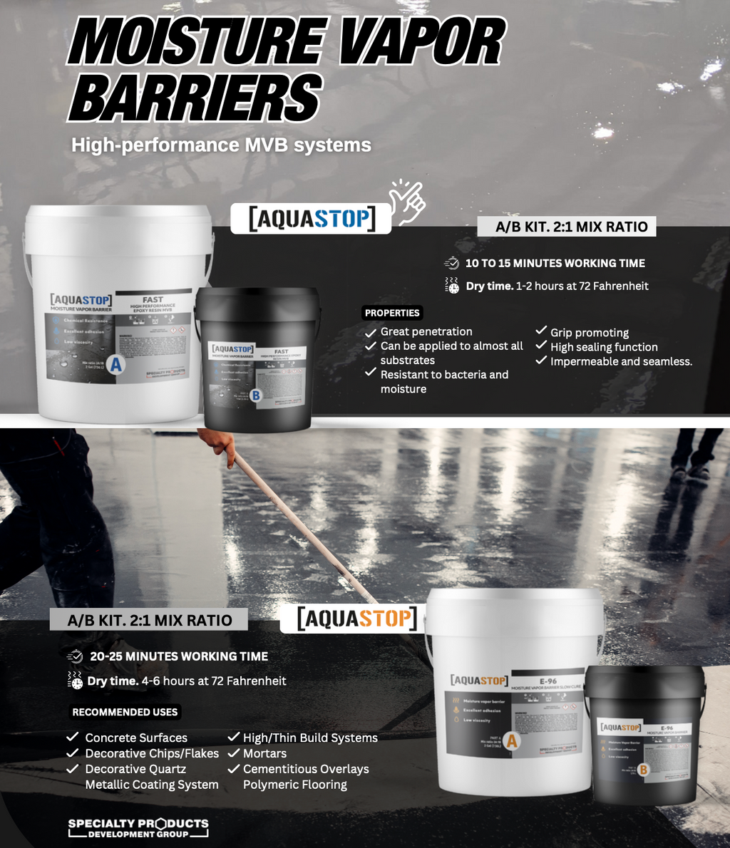 AQUASTOP E-96 MVB Slow Cure - 100% Solids Epoxy - Gray