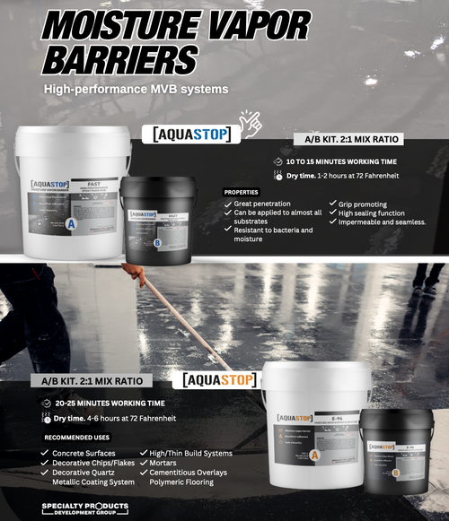 AQUASTOP E-96 MVB Slow Cure - 100% Solids Epoxy - Clear