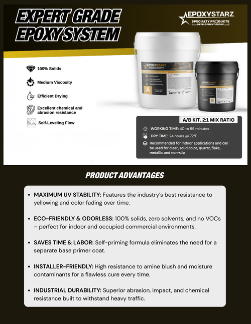 EpoxyStarz™ 100% Solids Epoxy Coating - Clear